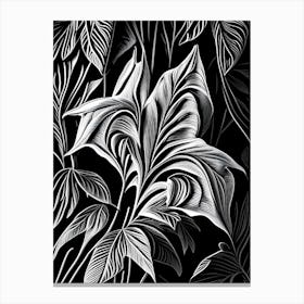 Cardamom Leaf Linocut 2 Canvas Print