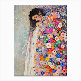 Klimt - Girl With Flowers Canvas Print