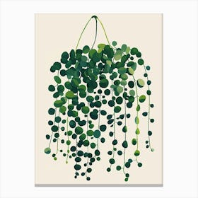 String Of Pearls Plant Minimalist Illustration 6 Canvas Print
