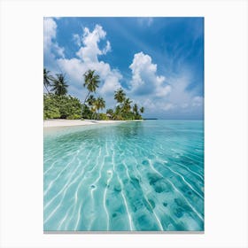 Tropical Beach In The Maldives Canvas Print