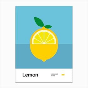 Minimalist Lemon Poster - Seasonal Fruits Canvas Print