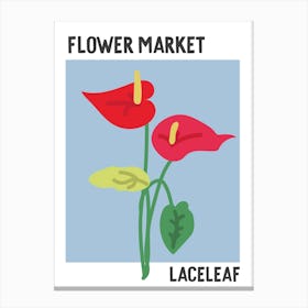 Flower Market Poster Laceleaf Canvas Print
