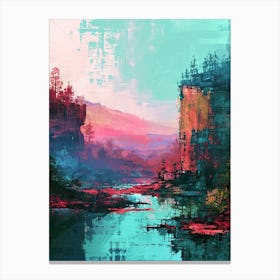 Abstract Landscape | Pixel Art Series 2 Canvas Print