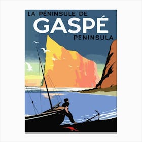 Gaspe, France, Vintage Travel Poster Canvas Print