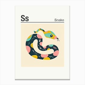 Animals Alphabet Snake 4 Canvas Print