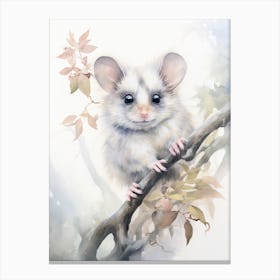 Light Watercolor Painting Of A Mountain Pygmy Possum 1 Canvas Print