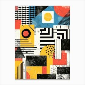 Playful And Colorful Geometric Shapes Arranged In A Fun And Whimsical Way 3 Canvas Print