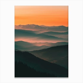 Sunrise In The Mountains Canvas Print