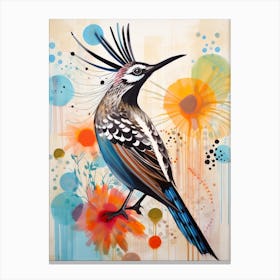Bird Painting Collage Roadrunner 3 Canvas Print