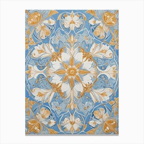 Blue And Gold Kaleidoscope Canvas Print