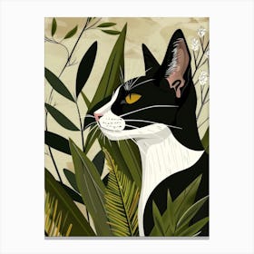 Black And White Cat 31 Canvas Print