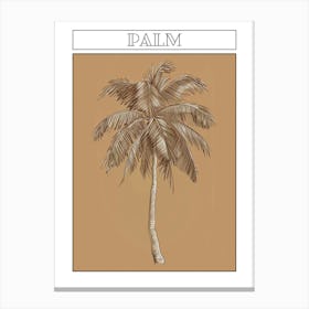 Palm Tree Minimalistic Drawing 3 Poster Canvas Print