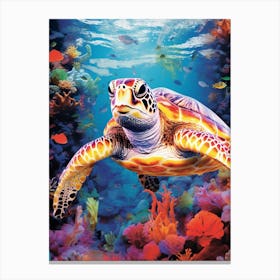 Retro Sea Turtle Photography 1 Canvas Print