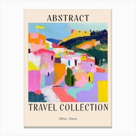 Abstract Travel Collection Poster Athens Greece 3 Canvas Print
