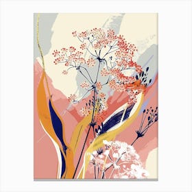 Colourful Flower Illustration Babys Breath 1 Canvas Print