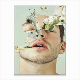 Flowers In The Face Canvas Print