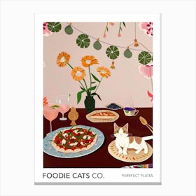 Foodie Cats Co Cat And Pizza 1 Canvas Print