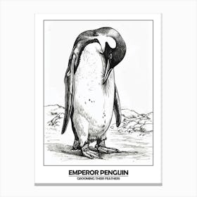 Penguin Grooming Their Feathers Poster 2 Canvas Print
