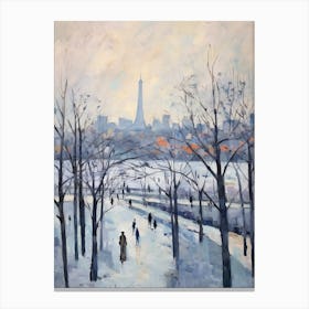 Winter City Park Painting Odaiba Seaside Park Tokyo 2 Canvas Print