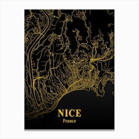 Nice Gold City Map 1 Canvas Print
