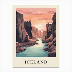 Vintage Travel Poster Iceland 2 Canvas Print