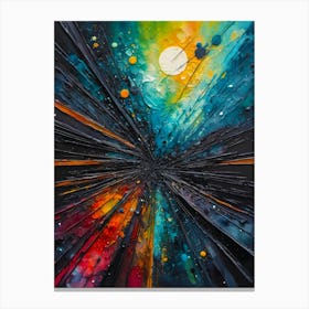 Space Burst Abstract Paint Vibrant colors Canvas Print