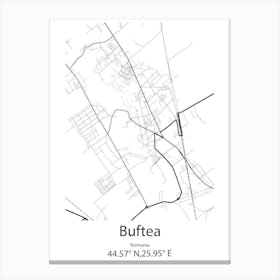 Buftea,Romania Minimalist Map Toile