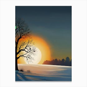 Bare Tree In The Snow 1 Canvas Print