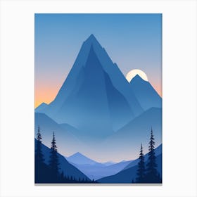 Misty Mountains Vertical Composition In Blue Tone 117 Canvas Print