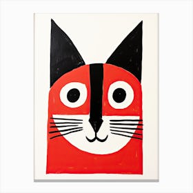 Cubist Cat Dreams: A Minimalist Kaleidoscope of Whiskers Canvas Print