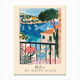 My Happy Place Mallorca 1 Travel Poster Canvas Print