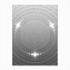 Geometric Glyph in White and Silver with Sparkle Array n.0143 Canvas Print