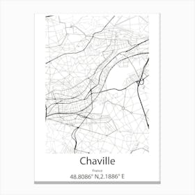 Chaville,France Minimalist Map Canvas Print