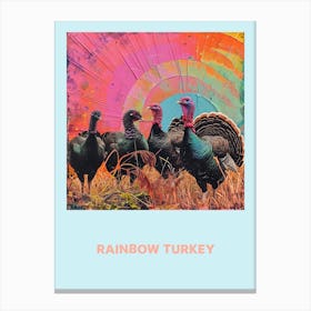 Rainbow Turkey Poster 1 Canvas Print