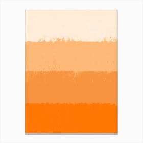 Orange Gradient Abstract Painterly Stripes Canvas Print