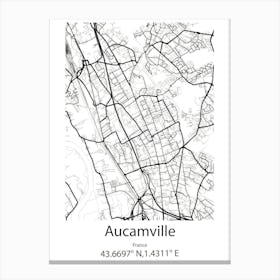 Aucamville,France Minimalist Map Canvas Print