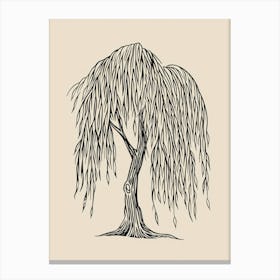 Willow Tree Minimalistic Drawing 3 Canvas Print