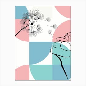 Featherface,lineart,colorful,boho,absract,minimalist Canvas Print