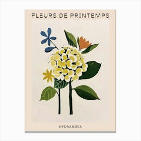 Spring Floral French Poster  Hydrangea 1 Canvas Print