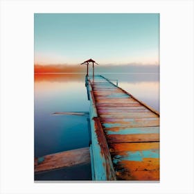 Pier At Sunrise Canvas Print