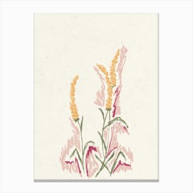 Vintage Lavanda Pink Flowers Canvas Print