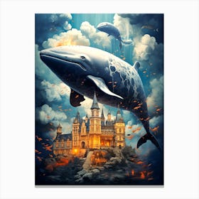 Whale And Castle Canvas Print