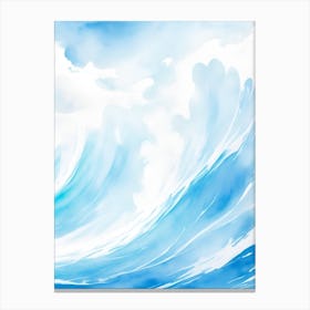 Blue Ocean Wave Watercolor Vertical Composition 91 Canvas Print
