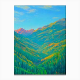 Sequoia National Park United States Of America Blue Oil Painting 2  Canvas Print