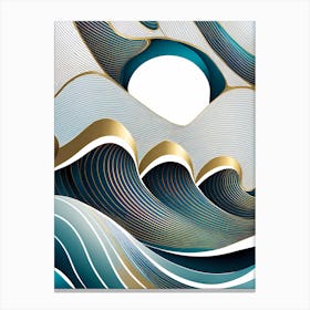 Abstract Wave vector art 1 Canvas Print