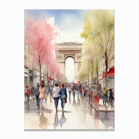 Champs-Elysées Avenue. Paris. The atmosphere and manifestations of spring. 19 Canvas Print