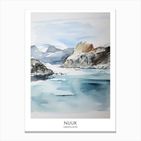 Nuuk 2 Watercolour Travel Poster Canvas Print