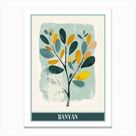 Banyan Tree Flat Illustration 2 Poster Canvas Print