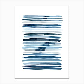 Watercolor Blue Stripes Canvas Print