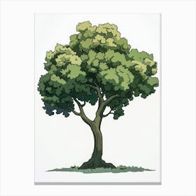 Sycamore Tree Pixel Illustration 3 Canvas Print